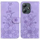 For Infinix Hot 30 Play / X6835 Lily Embossed Leather Phone Case(Purple) - 1