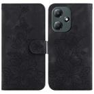 For Infinix Hot 30 Play / X6835 Lily Embossed Leather Phone Case(Black) - 1