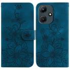 For Infinix Hot 30i / X669C Lily Embossed Leather Phone Case(Dark Blue) - 1