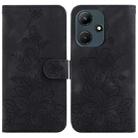 For Infinix Hot 30i / X669C Lily Embossed Leather Phone Case(Black) - 1