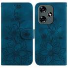 For Infinix Hot 30 Lily Embossed Leather Phone Case(Dark Blue) - 1