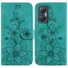 For Infinix Hot 20 5G Lily Embossed Leather Phone Case(Green) - 1