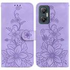 For Infinix Hot 20 5G Lily Embossed Leather Phone Case(Purple) - 1