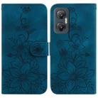For Infinix Hot 20 5G Lily Embossed Leather Phone Case(Dark Blue) - 1