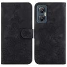 For Infinix Hot 20 5G Lily Embossed Leather Phone Case(Black) - 1