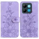 For Infinix Smart 7 African / X6515 Lily Embossed Leather Phone Case(Purple) - 1