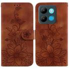 For Infinix Smart 7 African / X6515 Lily Embossed Leather Phone Case(Brown) - 1