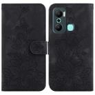 For Infinix Hot 20 Play Lily Embossed Leather Phone Case(Black) - 1