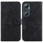 For Infinix Hot 20 Lily Embossed Leather Phone Case(Black) - 1