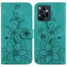 For Infinix Zero 20 / X6821 Lily Embossed Leather Phone Case(Green) - 1