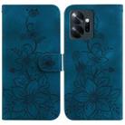 For Infinix Zero 20 / X6821 Lily Embossed Leather Phone Case(Dark Blue) - 1