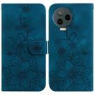 For Infinix Note 12 Pro 4G / Note 12 2023 Lily Embossed Leather Phone Case(Dark Blue) - 1