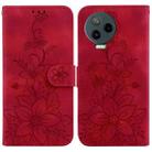 For Infinix Note 12 Pro 4G / Note 12 2023 Lily Embossed Leather Phone Case(Red) - 1