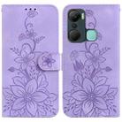 For Infinix Hot 12 Pro Lily Embossed Leather Phone Case(Purple) - 1