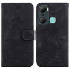 For Infinix Hot 12 Pro Lily Embossed Leather Phone Case(Black) - 1