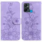 For Infinix Smart 6 Plus Lily Embossed Leather Phone Case(Purple) - 1