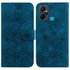 For Infinix Smart 6 Plus Lily Embossed Leather Phone Case(Dark Blue) - 1