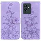 For Infinix Note 12 Pro 5G / Note 12 5G Lily Embossed Leather Phone Case(Purple) - 1