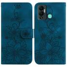 For Infinix Hot 12 Play Lily Embossed Leather Phone Case(Dark Blue) - 1