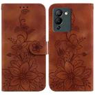 For Infinix Note 12 G96 / X670 Lily Embossed Leather Phone Case(Brown) - 1