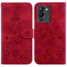 For Infinix Note 12 G96 / X670 Lily Embossed Leather Phone Case(Red) - 1