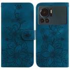 For Infinix Note 12 VIP Lily Embossed Leather Phone Case(Dark Blue) - 1