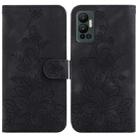 For Infinix Hot 12 Lily Embossed Leather Phone Case(Black) - 1