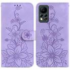 For Infinix Hot 11s NFC / X6812B Lily Embossed Leather Phone Case(Purple) - 1