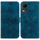 For Infinix Hot 11s NFC / X6812B Lily Embossed Leather Phone Case(Dark Blue) - 1