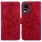 For Infinix Hot 11s NFC / X6812B Lily Embossed Leather Phone Case(Red) - 1