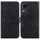 For Infinix Hot 11s NFC / X6812B Lily Embossed Leather Phone Case(Black) - 1