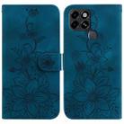 For Infinix Smart 6 Lily Embossed Leather Phone Case(Dark Blue) - 1