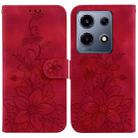 For Infinix Note 30 VIP Lily Embossed Leather Phone Case(Red) - 1