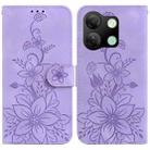 For Infinix Smart 7 HD Lily Embossed Leather Phone Case(Purple) - 1