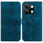 For Infinix Smart 7 HD Lily Embossed Leather Phone Case(Dark Blue) - 1