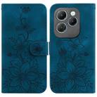 For Infinix Hot 40 / Hot 40 Pro Lily Embossed Leather Phone Case(Dark Blue) - 1