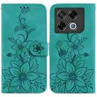 For Infinix GT 20 Pro 5G Lily Embossed Leather Phone Case(Green) - 1