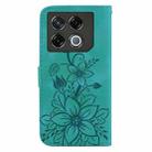For Infinix GT 20 Pro 5G Lily Embossed Leather Phone Case(Green) - 3