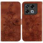 For Infinix GT 20 Pro 5G Lily Embossed Leather Phone Case(Brown) - 1