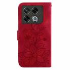 For Infinix GT 20 Pro 5G Lily Embossed Leather Phone Case(Red) - 3