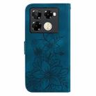 For Infinix Note 40 Pro 4G / 5G Lily Embossed Leather Phone Case(Dark Blue) - 3