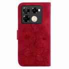 For Infinix Note 40 Pro 4G / 5G Lily Embossed Leather Phone Case(Red) - 3