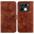 For Infinix Note 40 Pro+ 5G Lily Embossed Leather Phone Case(Brown) - 1