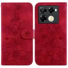 For Infinix Note 40 Pro+ 5G Lily Embossed Leather Phone Case(Red) - 1
