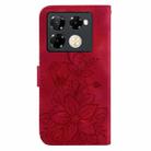 For Infinix Note 40 Pro+ 5G Lily Embossed Leather Phone Case(Red) - 3