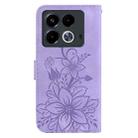 For Infinix Note 40 4G Lily Embossed Leather Phone Case(Purple) - 3