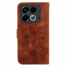 For Infinix Note 40 4G Lily Embossed Leather Phone Case(Brown) - 3