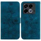 For Infinix Note 40 4G Lily Embossed Leather Phone Case(Dark Blue) - 1