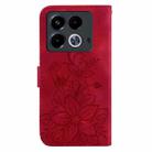 For Infinix Note 40 4G Lily Embossed Leather Phone Case(Red) - 3