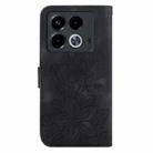 For Infinix Note 40 4G Lily Embossed Leather Phone Case(Black) - 3